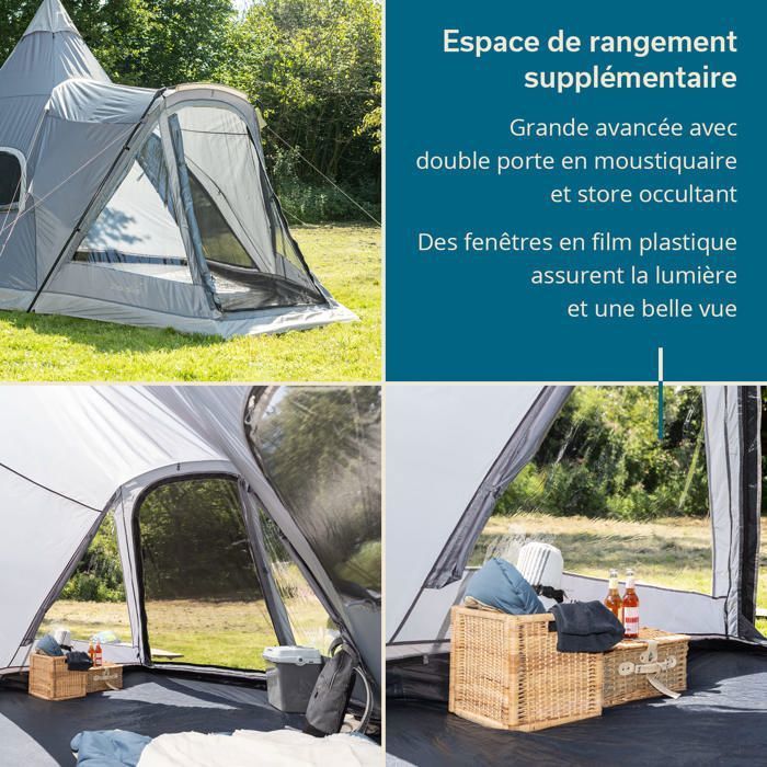 Tente Gonflable Tipi Skandika Hetta 460 Air Protect - 6 Personnes, 2.95 M De Haut, étanche UV50+