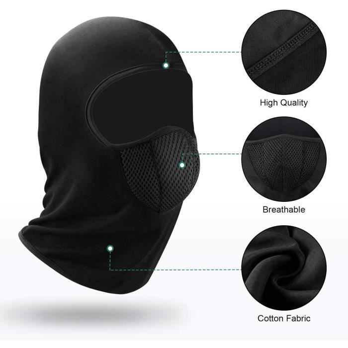 TAGVO Cagoule Hiver Polaire - Masque Multifonction Sport - Ski, Moto, Running - Coupe-Vent Et Chaud