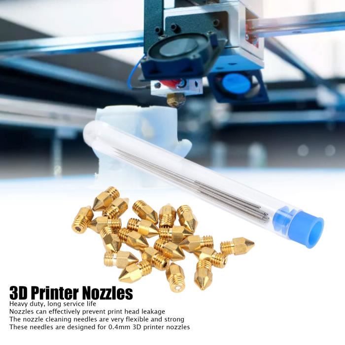 Kit de nettoyage de buses d'imprimante 0.35mm Buse en laiton Needles de  nettoyage Outils Accessoires d'imprimante 3D