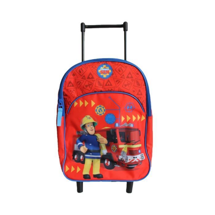 Cartable roulettes sam le pompier rouge rouge Cdiscount