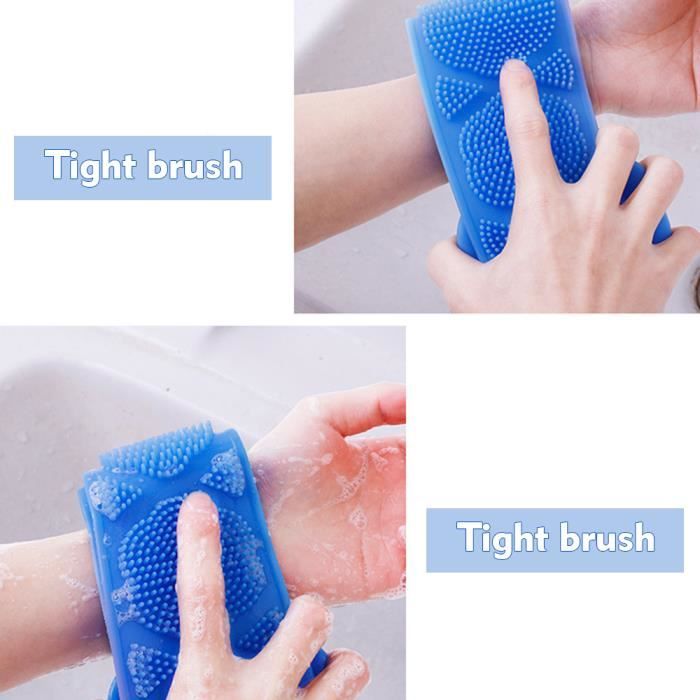 Brosse Exfoliante Pour Le Corps En Silicone - Couleur Bleue, Pour Le Dos Et La Peau
