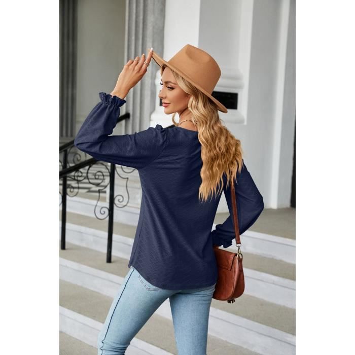 Pull Long Femme Hiver - Col Rond - Taille Grande - Coupe Ample - Laine Polaire Douce - Pour Tous Les Jours