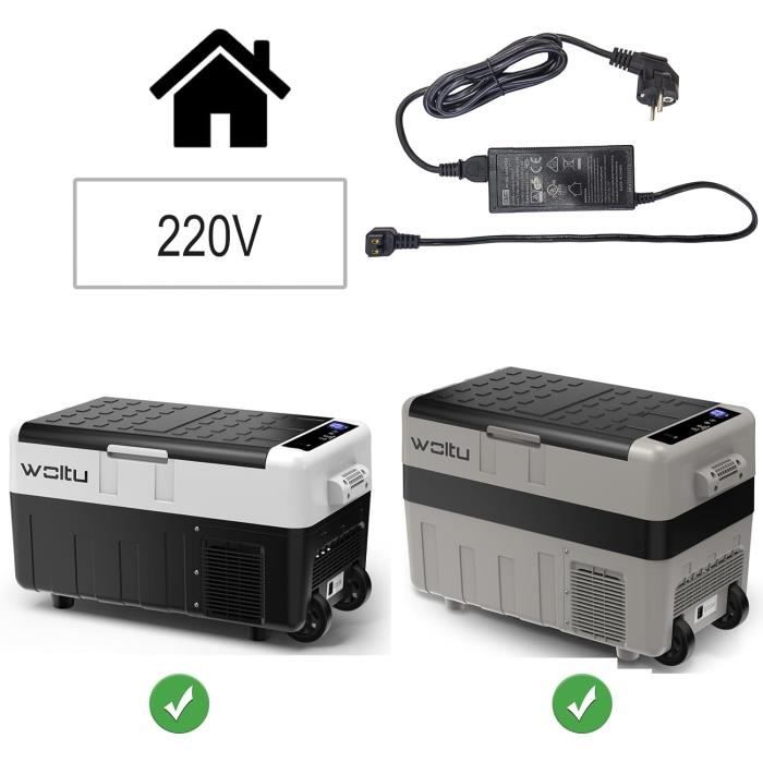 WOLTU Adaptateur Secteur AC pour Mini Frigo, Câble d'alimentation pour  Glacière Électrique, Convertisseur de Tension Portable pour Un Usage  Domestique, 2,1m : : Gros électroménager