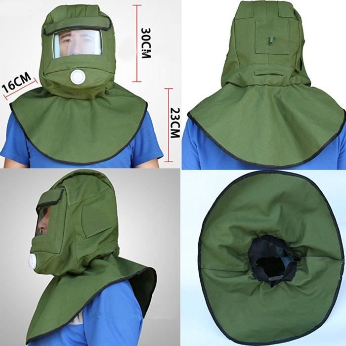 QWORK Capot De Sablage, Masque De Protection Pour équipement De Sablage, Masque Anti-poussière QWORK Capot De Sablage, Masque De Protection Pour équipement De Sablage, Masque Anti-poussière