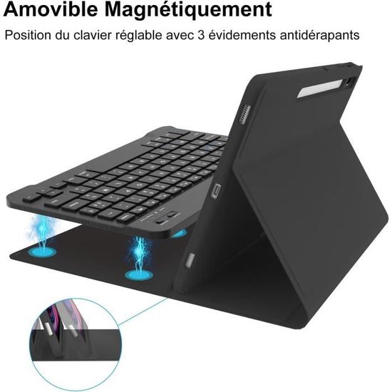 Clavier TRAHOO Samsung Galaxy Tab S9/S9 FE Azerty Français  Bluetooth Étui Magnétique