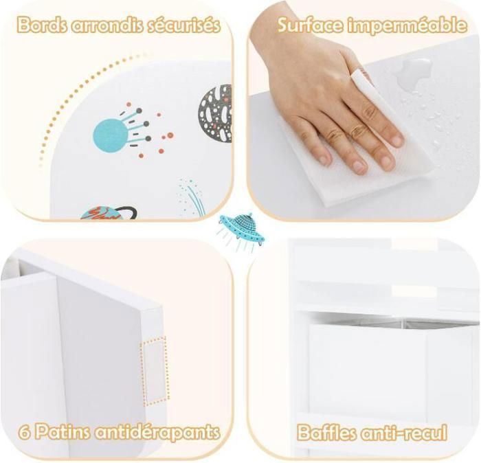 Bureau D'angle, Bureau Informatique Avec 2 Tiroirs Et 3 Compartiments Ouverts, 120 X 60 X 74 Cm Blanc 98783021