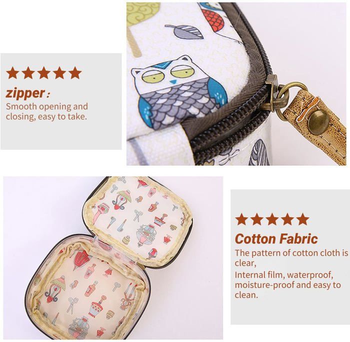 Sac De Rangement Hygiénique Pour Serviettes Hygiéniques Avec Motif