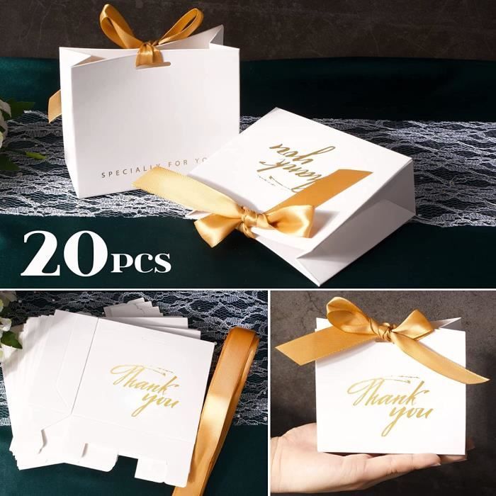 20PCS Thank You Sac Cadeau Sachet Créative en Papier 11.5x4.5x10cm  Emballage Cadeau pour Anniversaire Mariage Fête Cadeau[~196]