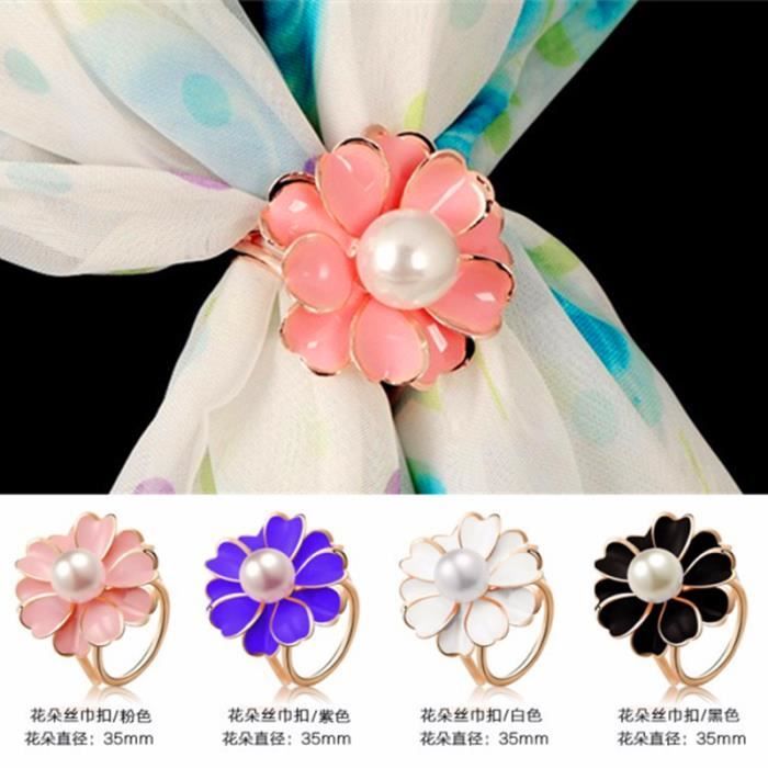 Clip Serre Passe Foulard Vintage - Or Avec Cabochon Cristal Rose - Modèle 5416 - Occasion Parfait
