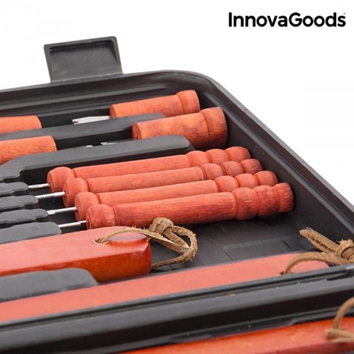Lot De 15 Brochettes Barbecue En Acier Inoxydable YOUNTHYE - Télescopiques 31 à 82 Cm Avec Sac De Rangement