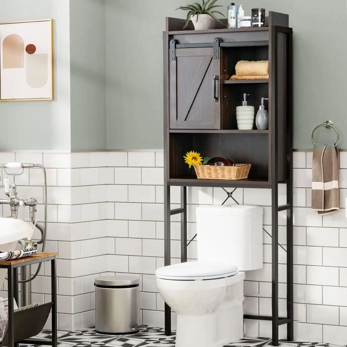 Meuble Wc Meuble Dessus Toilettes Style Industriel 2 Portes Niche