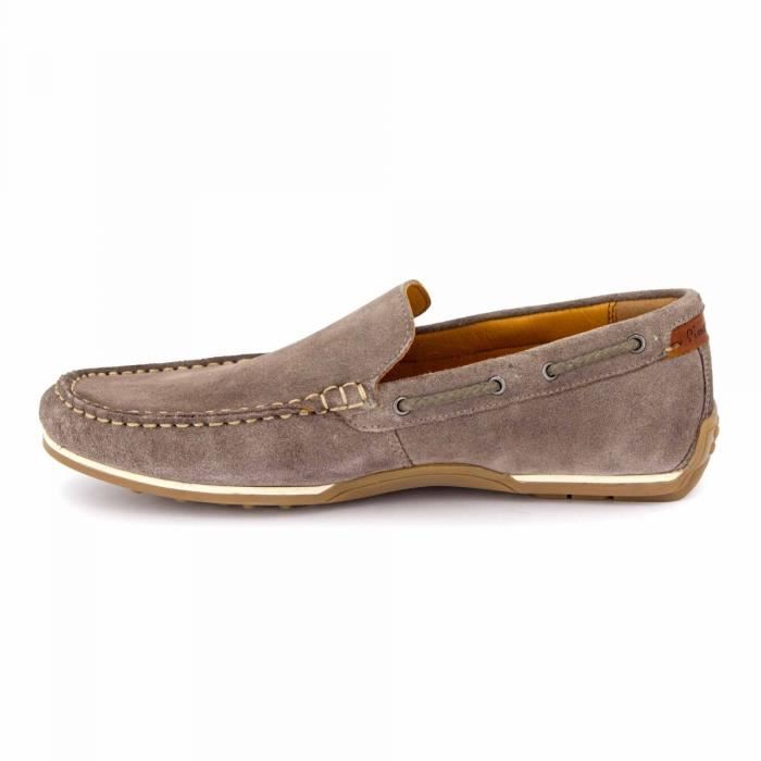 Mocassins bateau en cuir pour homme PIERRE CARDIN couleur beige