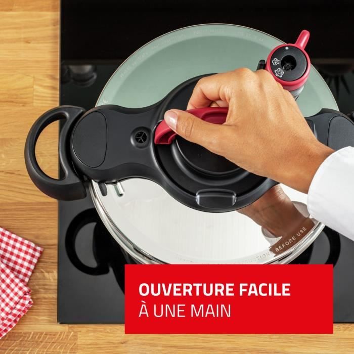 SEB Cocotte-Minute inox 6L, Autocuiseur, Induction, Sécurité