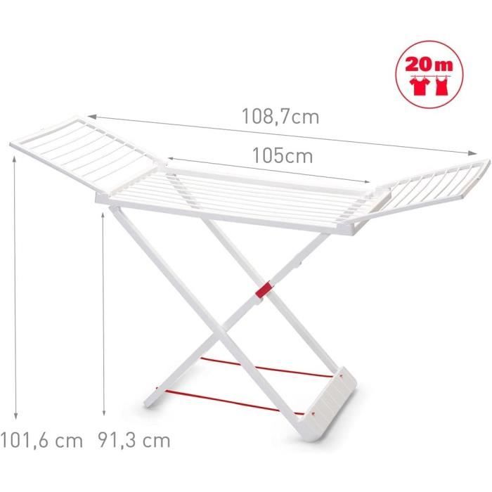 Étendoir à Linge Pliable Dekohome - 20 M Surface - Acier - Gris - Intérieur/extérieur