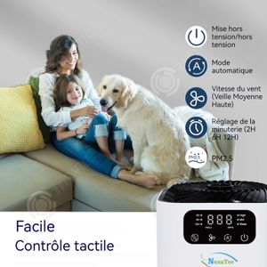 Purificateur D’air Avec Filtre HEPA – Silencieux, élimine Les Odeurs – Blanc (Neuf Sous Emballage)