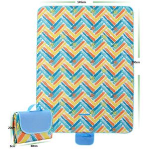 Couverture De Pique-nique Valiant Géante XL Gris Design Géométrique – 360x270cm Avec Sac