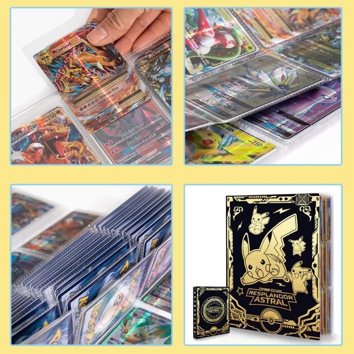 Cuir Pu Imperméable Classeur Cartes 400 Places - 50 Pages - Fermeture Éclair - Poignée Portable - Cuir Imperméable Rangement Carte Pokemon