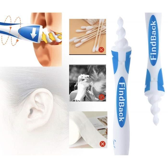 Nettoyeur D'oreilles Silicone 360° - 16 Têtes Lavables - Pour Adultes Et Enfants - Sécuritaire