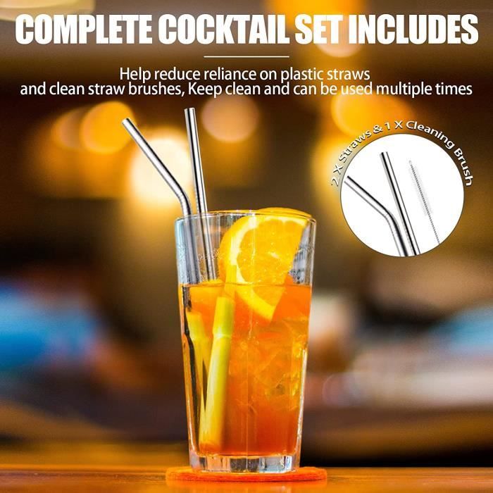 Kit barman shaker de cocktail, verre à mélanger mesuré et shaker cordonnier  en acier inoxydable, mélangeur de boissons de boi[735] - La cave Cdiscount