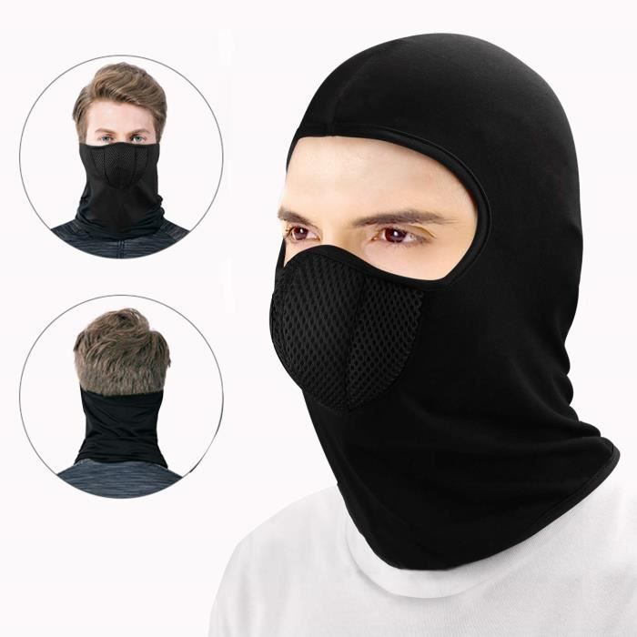 Cagoule Balaclava Cache-Cou Masque Tour de Cou Coupe-Vent en Tissu Polaire  Hiver Moto Ski Scooter Randonnée Vélo