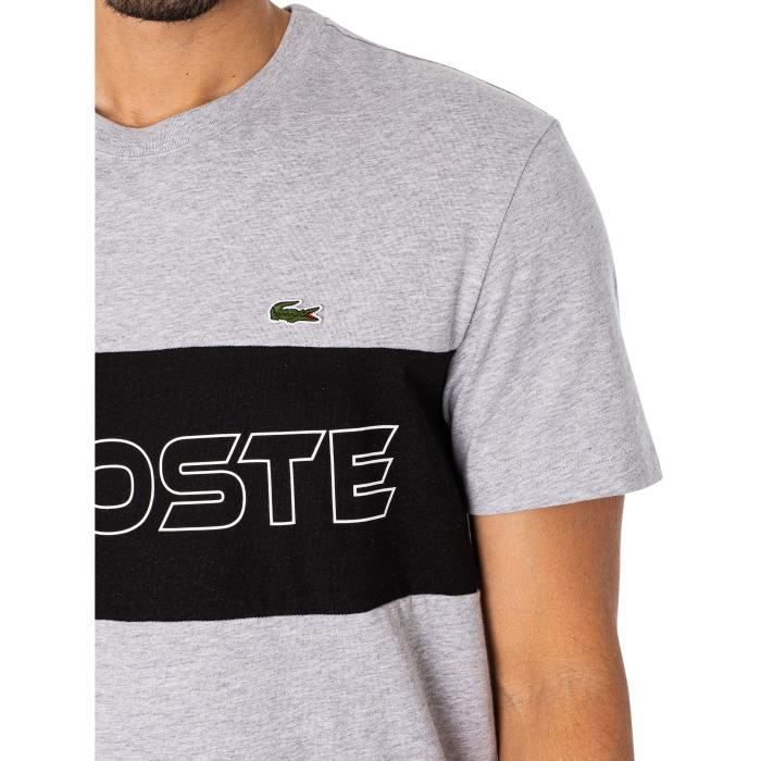 Lacoste T shirt imprime color block Homme Gris Gris Cdiscount Pret a Porter