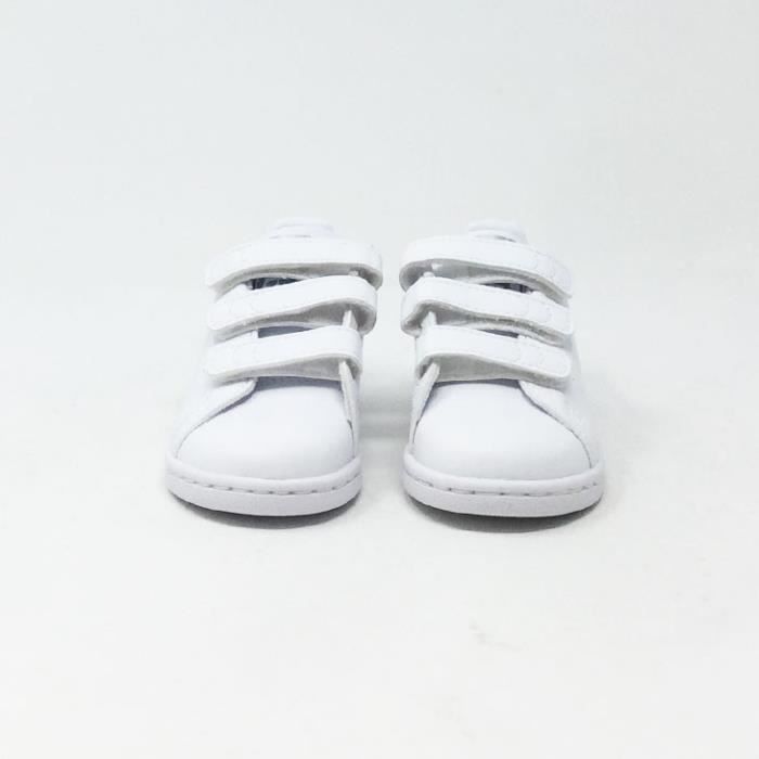 Adidas stan smith velcro best sale grise