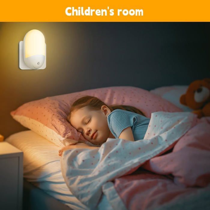 Veilleuse LED Avec Capteur Crépusculaire - Prise électrique, 3 Couleurs (blanc, Vert, Bleu), 0,6W, Pour Chambre, Couloir
