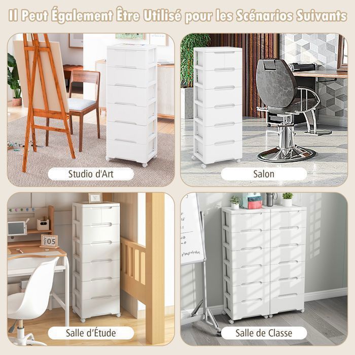 Chariot De Rangement à Roulettes Multi-couches - étagère Organisateur Pour Livres, Jouets, Papeterie