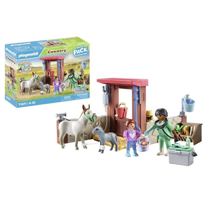 PLAYMOBIL 71471 V?�t?�rinaire avec animaux de la ferme, Country la ferme, 55 pi?�ces, D?�s 4 ans 