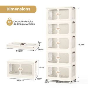 Donened Meuble Rangement Plastique 8 Tiroirs Avec Roulettes - 83,3 X 34,2 X 26,7 Cm Pour Chambre Bureau École - Kaki