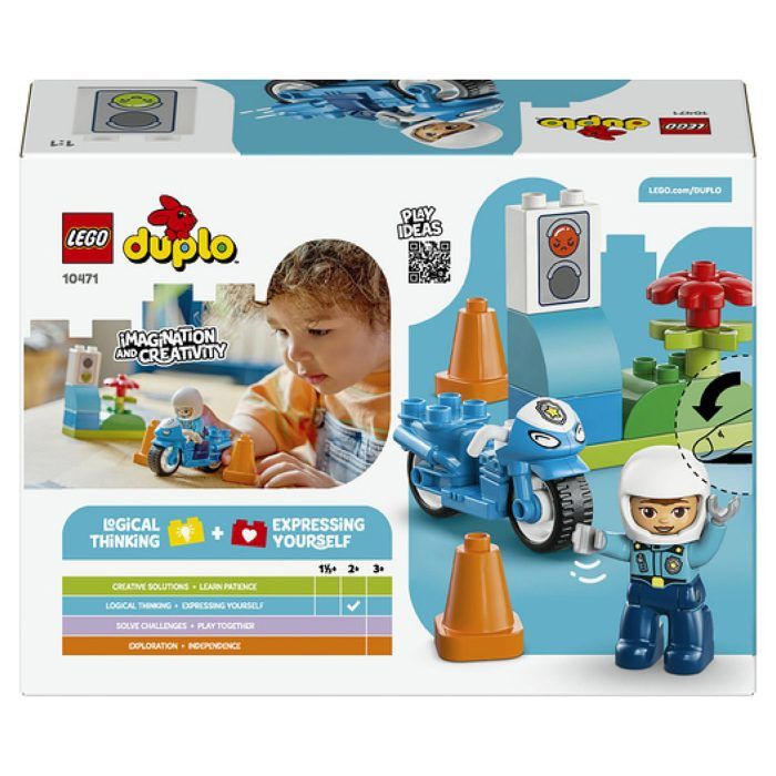 Lot 2 Mini Moto Police Plastique – Voiture à Friction Sans Pile, Simulation Conduite, Cadeau Fille Garçon 3+ Ans