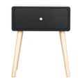 1PCS table de chevet HOMPOT avec 1 tiroir - style minimaliste nordique - couleur noir-0