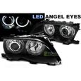 Paire de phares BMW serie 3 E46 01-05 angel eyes led noir-27361155-0