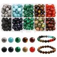 Perles en pierre naturelle de 8mm, en boîte, 200 pièces, kit de perles pour bracelet et collier à faire soi-même-0