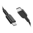 Câble Lightning DLH DY-TU4090B - Pour USB-C (M) - 1 m - Pour Apple iPad/iPhone/iPod-0