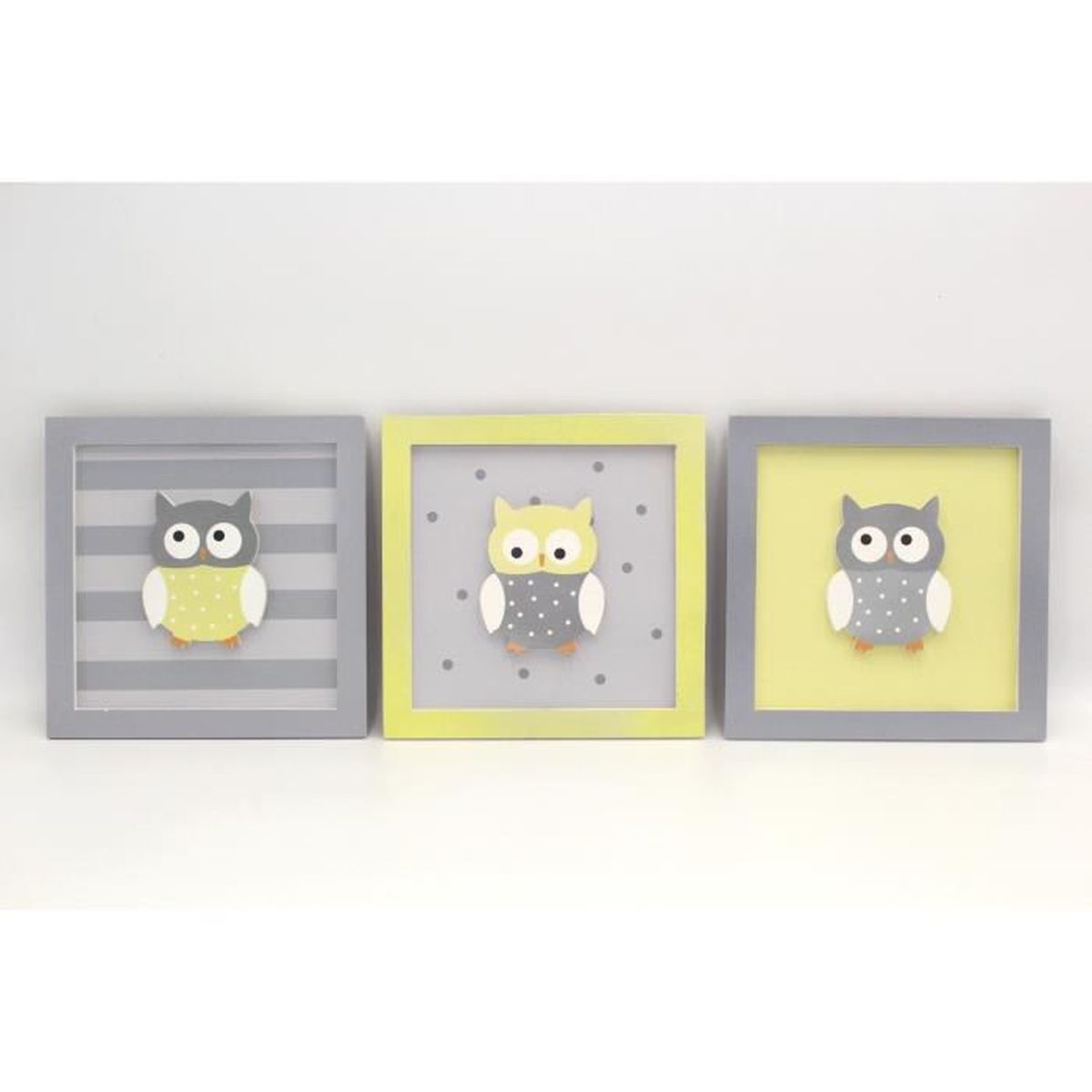 Callyna Grands Cadres En Bois Chambre Bebe Enfant Lot De 3 Chouette Gris Jaune Cdiscount Puericulture Eveil Bebe Callyna Grands Cadres En Bois Chambre Bebe Enfant Lot De 3 Chouette Gris Jaune Cdiscount Puericulture Eveil Bebe