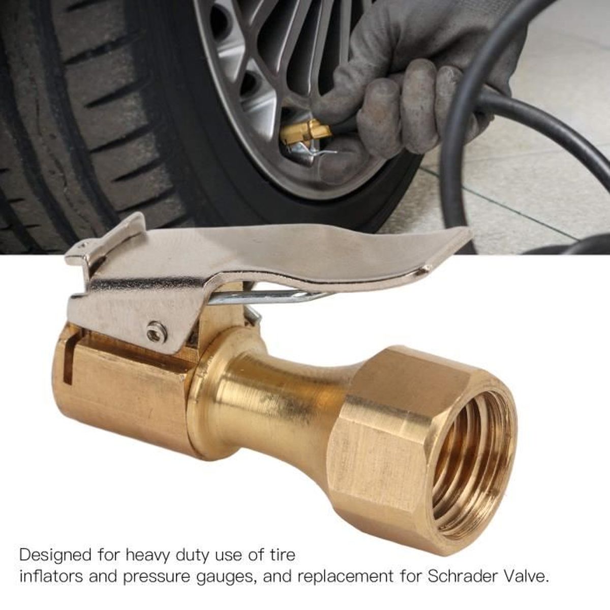 voiture connecteur de valve de pneu en laiton à extrémité ouverte pour pompe à air à clip de conversion rapide pour moto camion vélo N\A Lot de 2 mandrins à air pour pneu en laiton 