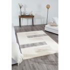 Tapis shaggy - NAZAR RUGS - Karena - 160x230 cm - Beige, Gris, Ivoire