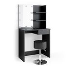 Vicco coiffeuse Dekos, Noir, 75 cm avec éclairage LED et tabouret