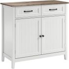 Bealife Meuble de Rangement - Gris- Placard,Buffet Cuisine, Armoire de Cuisine avec 2 Portes et 2 tiroirs, Meuble pour Salle à