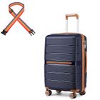 KONO Valise Grande Taille 76x50x31cm Valise de Voyage Trolley en Polypropylène Valise de Voyage à 4 roulettes et Serrure TSA, Marine