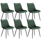 SONGMICS Lot de 6 Chaises de Salle à Manger,Supportant Jusqu’à 120 kg, Pied en Acier, Dossier Ergonomique, Vert et Noir d'Encre
