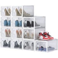 Lot de 12 boîtes à chaussures transparentes - Rangement pour pointure jusqu'à 46