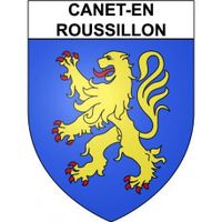 Canet-en-Roussillon 66 ville Stickers blason autocollant adhésif - Taille : 17 cm