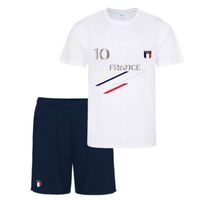Ensemble short et maillot de France Blanc bleu marine