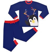 Enfants Filles Garçons Noël Pyjamas Enfants Pjs 2 Pièce Pingouin Ensemble Lounge Costume Pour Enfants 5-13 Ans