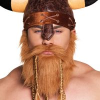 Barbe de Viking Rousse avec Tresses - NO NAME - Adulte - Homme - 25cm x 15cm - Marron
