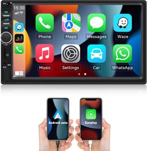 AUTORADIO Noir Autoradio 2 Din Apple avec CarPlay Android Au