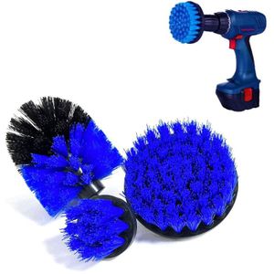 Bleu Brosse Nettoyage Rotative Perceuse 4 pièces Nettoyage Voiture Brosse Visseuse, Brosse pour Perceuse Voiture Carrelage Tapis - Auto