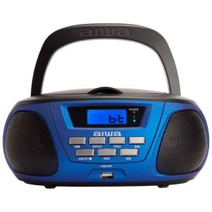 RADIO CD CASSETTE Radio CD portable aiwa BBTU-300BL bleue avec haut-